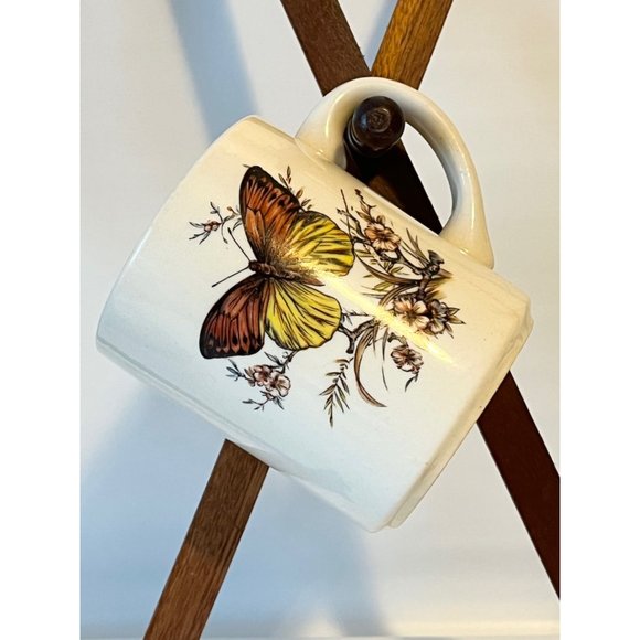 Vtg Butterfly Made In USA Stamped Coffee Cup Mug Boho Retro Kitchy - Picture 5 of 6